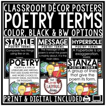 Elements of Poetry Writing Unit Notebook Poem Posters Poetry Activities-4