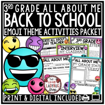 Emoji Theme First Week Back to School Activities 3rd Grade All About Me Posters-1