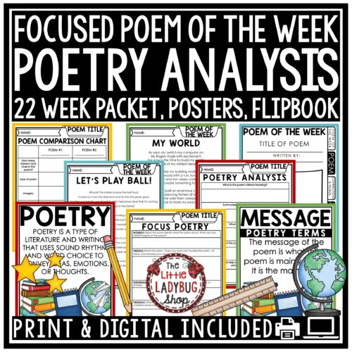 Poetry Analysis Unit Poem of the Week Poetry Reading Comprehension Passages