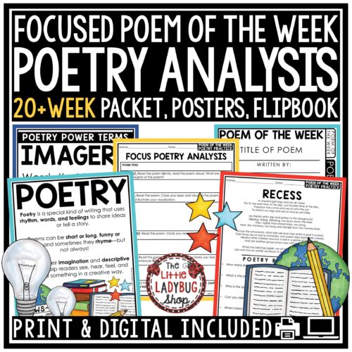 Poem of the Week Elements of Poetry Analysis Reading Comprehension