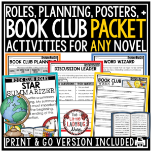 Book Club Activities Packet Literature Circles Roles Reading Response
