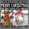 December Christmas Writing Activities Prompts, Letter to Santa, Elf Application