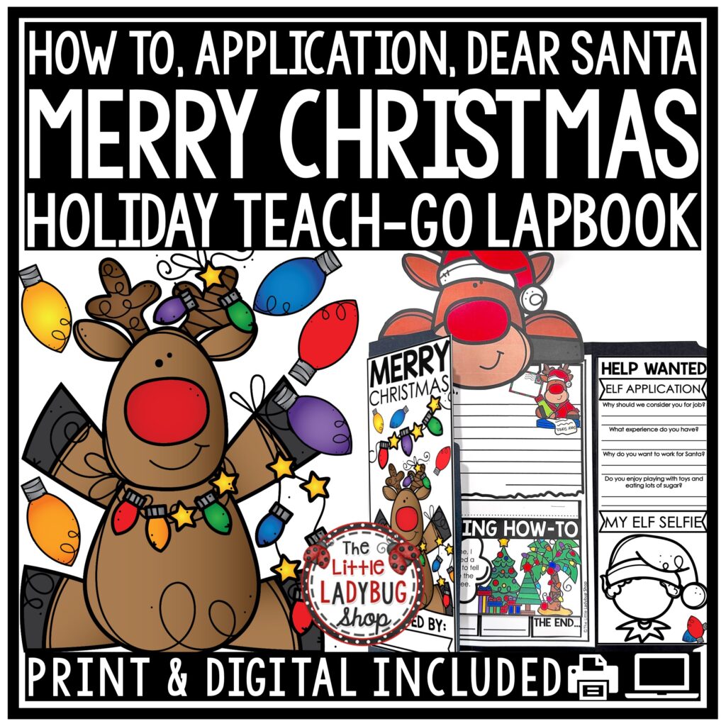Holiday Christmas Writing Prompts Letter to Santa Elf Application - The ...