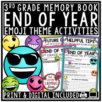 Emoji Theme 3rd Grade End of Year Memory Book Writing Activities Keepsake-1