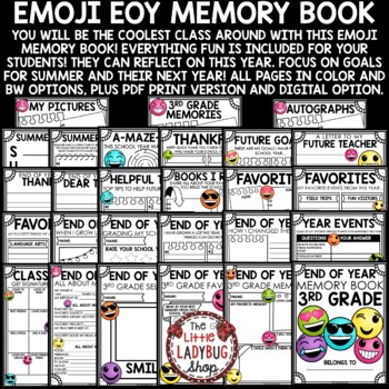 Emoji Theme 3rd Grade End of Year Memory Book Writing Activities Keepsake-2