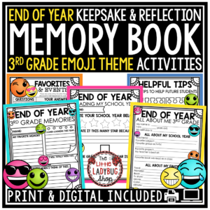 Emoji End of Year Memory Book 3rd Grade Last Day Week of School