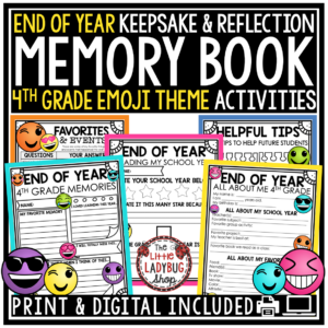Emoji End of Year Memory Book 4th Grade Last Day Week of School