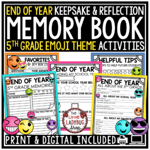 Emoji End of Year Memory Book 5th Grade Last Day Week of School