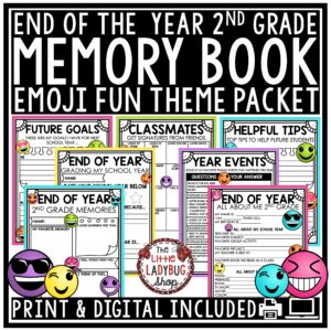 Emoji Theme End of Year Memory Book 2nd Grade