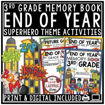 Superhero Theme 3rd Grade Project End of Year Memory Book Writing Activities-1