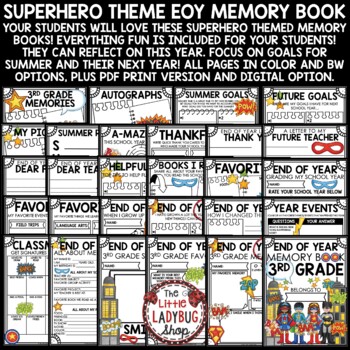 Superhero Theme 3rd Grade Project End of Year Memory Book Writing Activities-2
