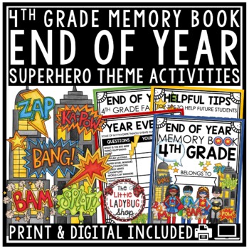 Superhero Theme 4th Grade Project End of Year Memory Book Writing Activities-1
