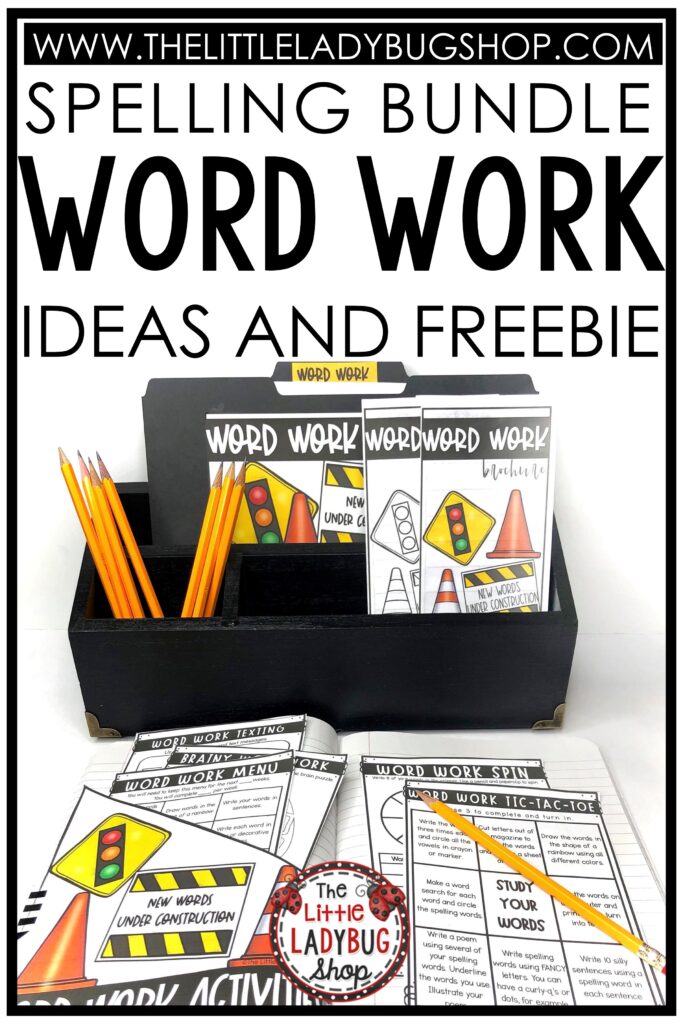 spelling and word work activities freebie