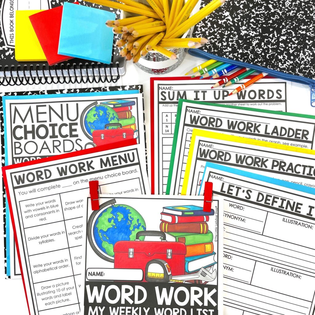 Spelling, Vocabulary, and Word Work Activities