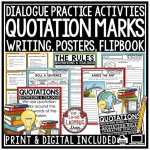Quotation Marks and Dialogue Worksheets