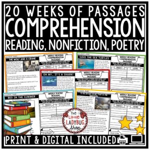 Nonfiction Poetry Reading Comprehension Passages and Questions 3rd 4th Grade