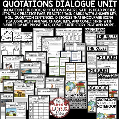 Quotation Marks and Dialogue Worksheets