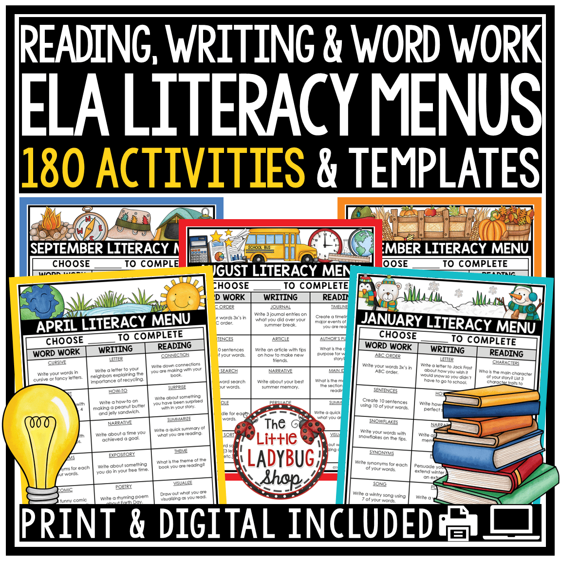 Literacy Centers Early Finishers Activities Writing Prompts Word Work