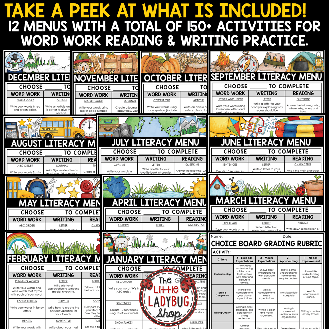 Literacy Centers Early Finishers Activities Writing Prompts Word Work