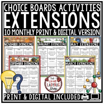 ELA Fast Finisher Activities Choice Boards