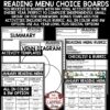 Literacy Reading Response Choice Boards for students in upper elementary in 3rd, 4th and 5th grade.
