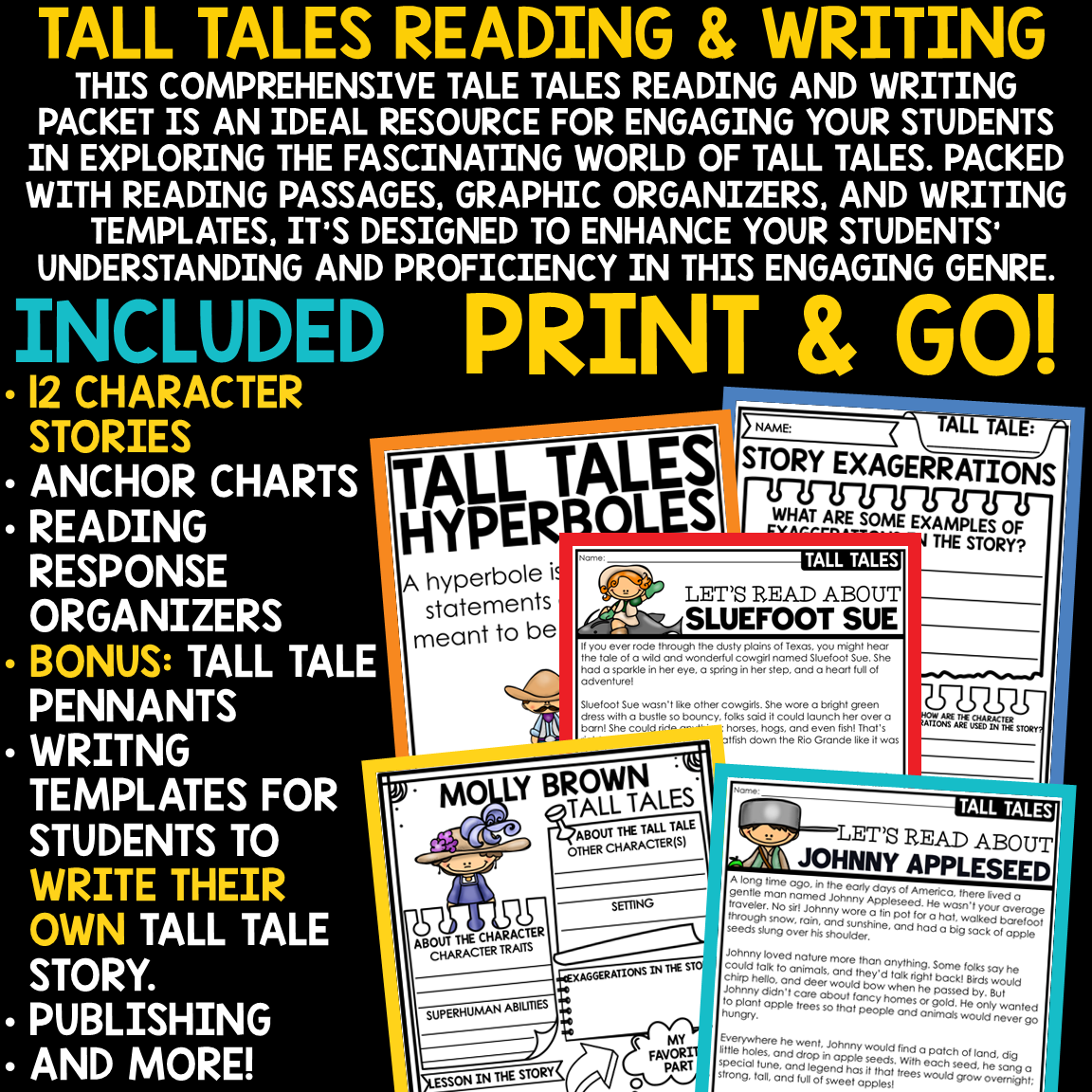 Traditional Literature Tall Tales Reading Passages Activities