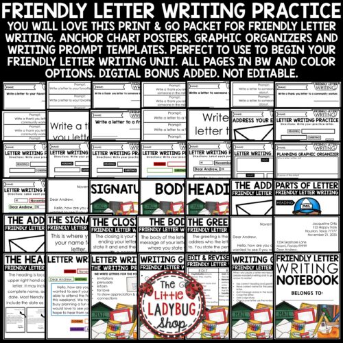 Friendly Letter Writing Practice Unit