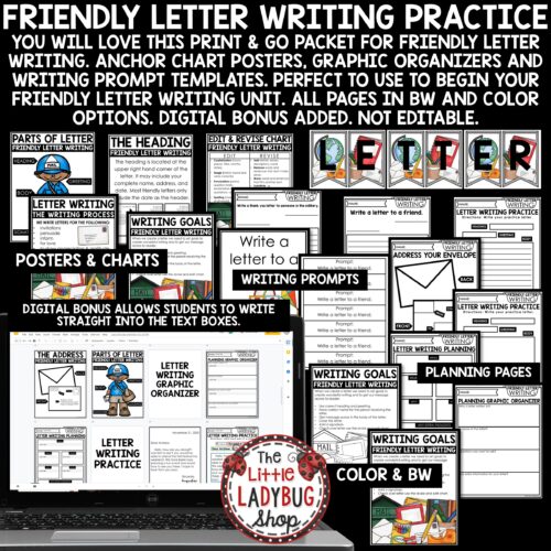Friendly Letter Writing Practice Unit