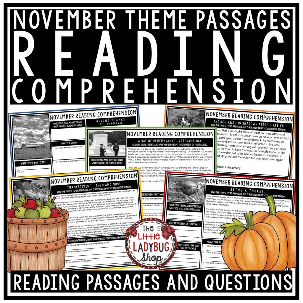 November Reading Comprehension Passages