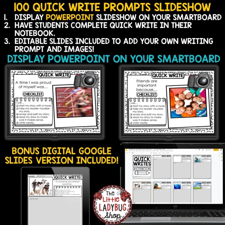 Quick Writes Narrative Opinion Photo Writing Prompts - The Little ...