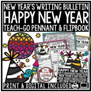 New Year's Writing Activities Bulletin Board