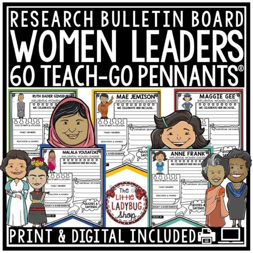 Women's History Month Research Template Bulletin Board Activities for Upper Elementary Students