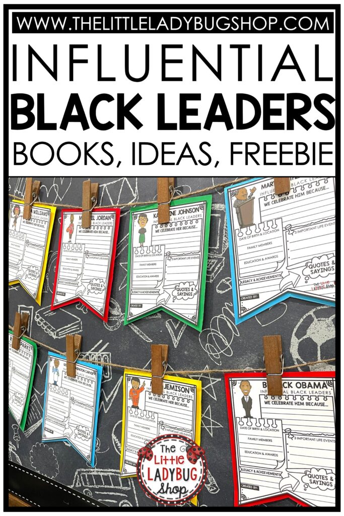 Black History Month activities for upper elementary students Celebrating Influential Black Leaders with books, ideas and lessons.