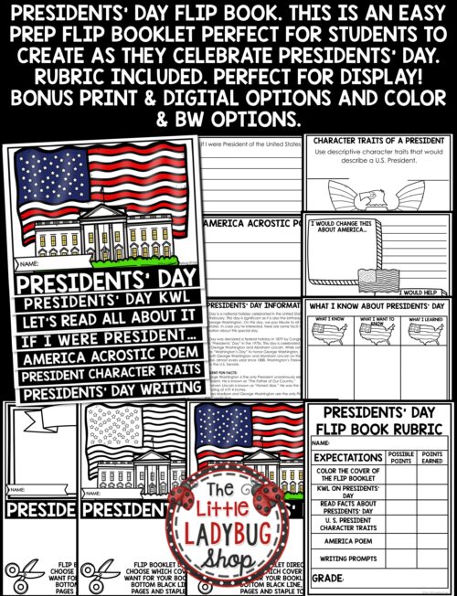 Presidents' Day Writing, Reading, Bulletin Display perfect activity for Upper Elementary Students