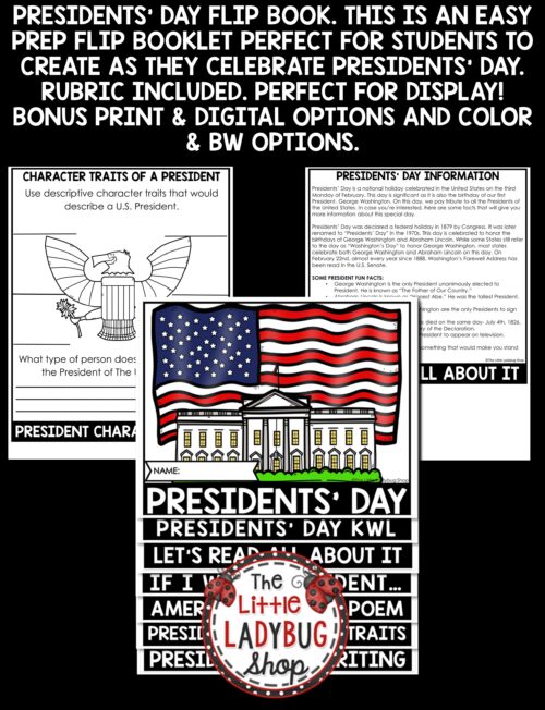 Presidents' Day Writing, Reading, Bulletin Display perfect activity for Upper Elementary Students
