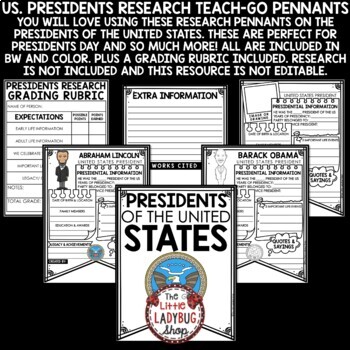 United States US Presidents Day Activities Bulletin Board Biography Templates-3