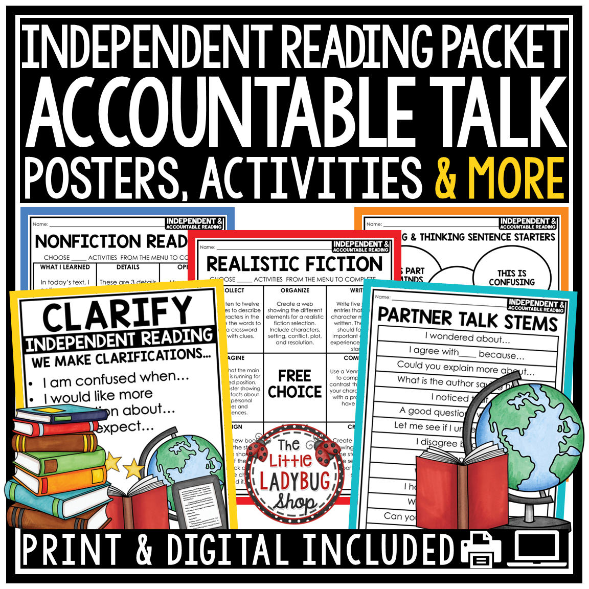 Accountable Talk Stems Posters Small Group Activity Independent Reading Response