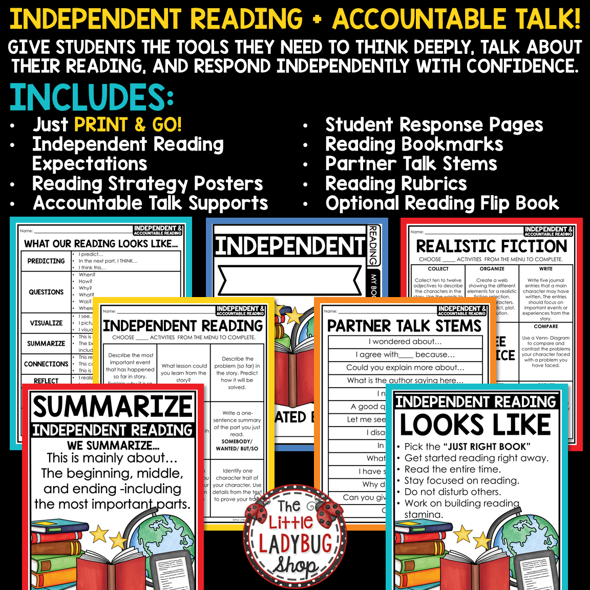 Accountable Talk Stems Posters Small Group Activity Independent Reading Response