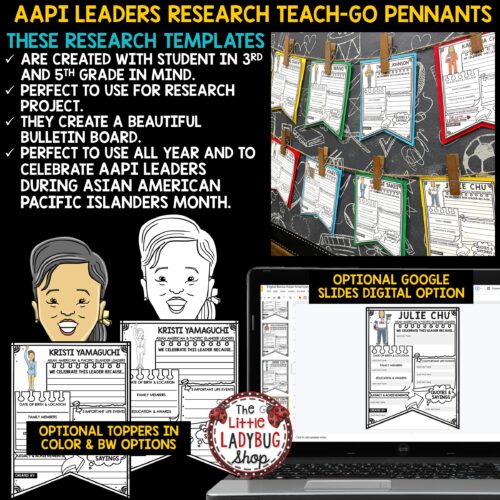 Asian American Pacific Islander Heritage Month Research Activities for upper elementary students.