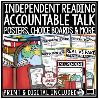 Independent Book Reading Accountable Talk Activities Posters Choice Boards Menus