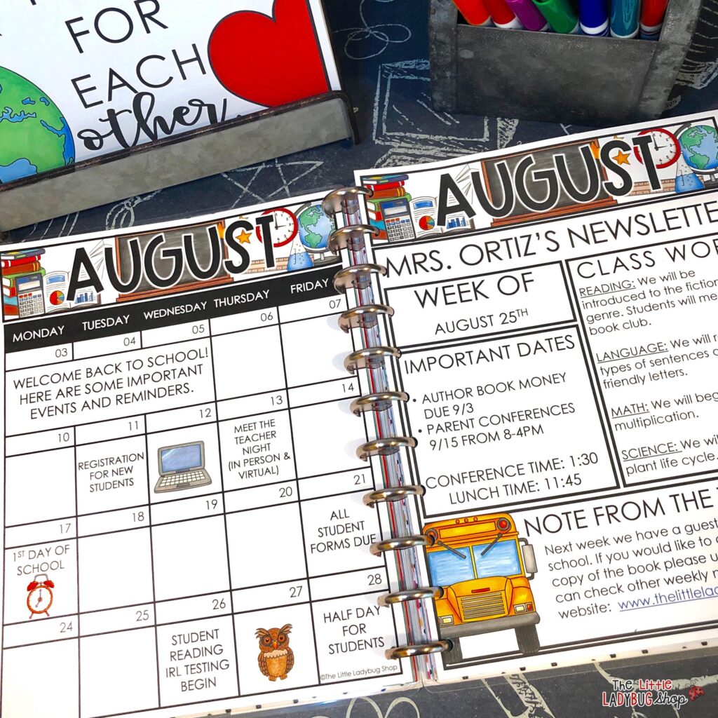 Classroom Communication Newsletters & Calendars