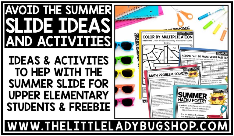 Avoid the Summer Slide Activities for Upper Elementary Students