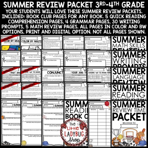 Summer Review Packet 3rd 4th Grade