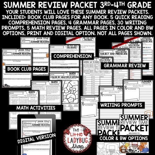 Summer Review Packet 3rd 4th Grade