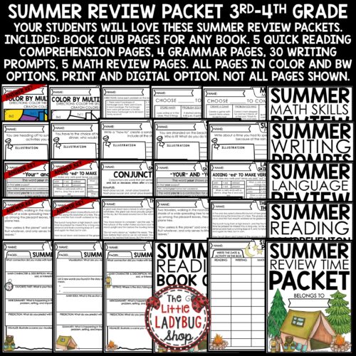 Summer Review Packet 3rd 4th Grade