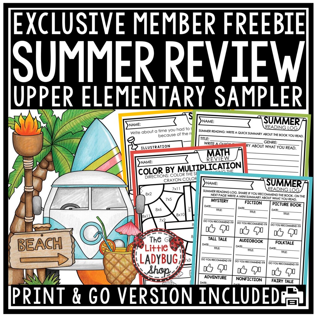 Summer Review Summer Slide Activities for Upper Elementary
