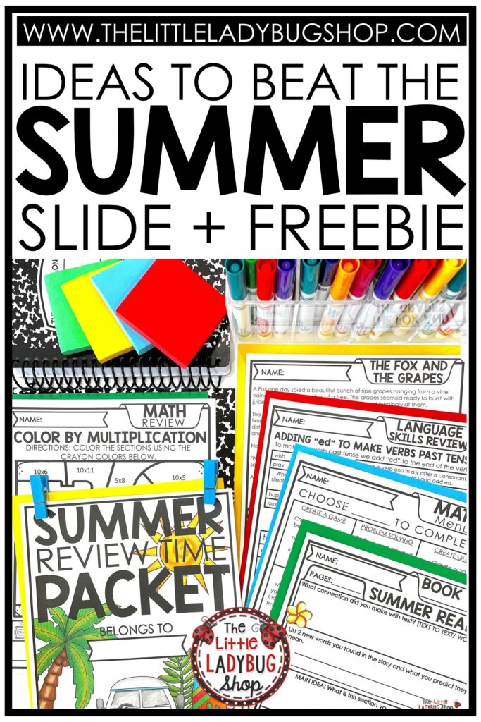 Summer Review Summer Slide Activities for Upper Elementary