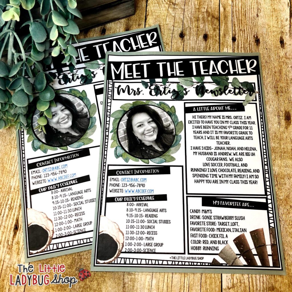 Meet the Teacher Newsletter Template