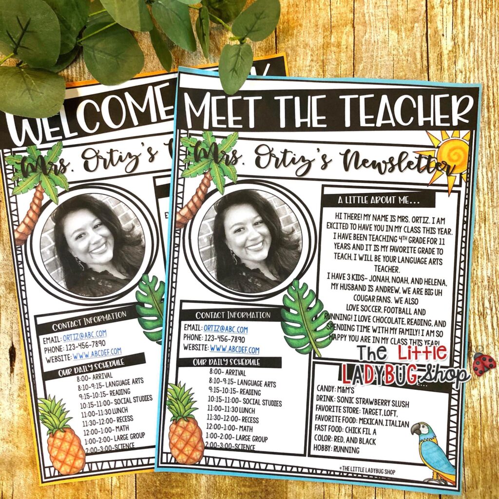 Back to School Open House Teacher Templates