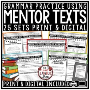 Mentor Sentences Texts ELA Writing Daily Grammar Skills Practice 3rd 4th Grade1